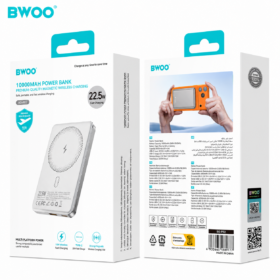 BWOO 10000mAh Fast Charging Power Bank Magnetic Wireless Charger