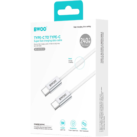 BWOO 240W TYPE-C TO TYPE-C BRAIDED CABLE WITH ALUMINUM SHELL 1M
