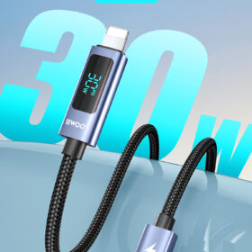 BWOO 27W TYPE-C TO LIGHTNING  BRAIDED CABLE  WITH DIGITAL DISPLAY 1M