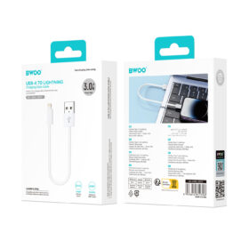 BWOO 27W USB TO LIGHTNING BRAIDED SHORT CABLE 20CM