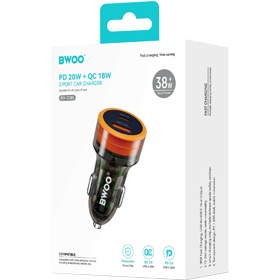 BWOO 38W CAR CHARGER (USB + TYPE-C)