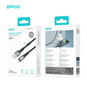 BWOO 3A USB TO LIGHTNING BRAIDED CABLE 1M