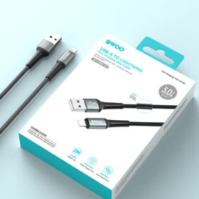 BWOO 3A USB TO LIGHTNING BRAIDED CABLE 2M