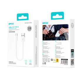 BWOO 3A USB TO TYPE-C BRAIDED SHORT CABLE 20CM