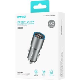 BWOO 48W USB + TYPE-C METAL CASE CAR CHARGER