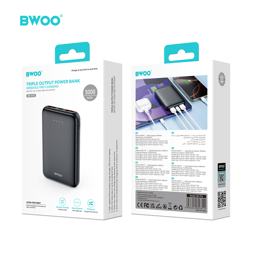 BWOO 5000mAh 20W Fast Charging Power Bank