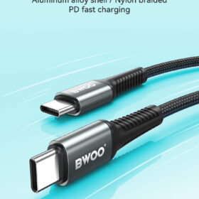 BWOO 65W TYPE-C TO TYPE-C BRAIDED CABLE 1M