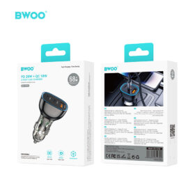 BWOO 68W 2 TYPE-C + USB CAR CHAREGR  (PD 25W+PD 25W+PD 18W)