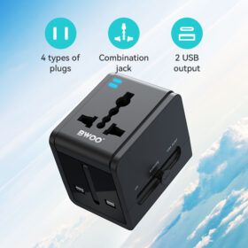 BWOO 6A UNIVERSAL TRAVEL ADAPTOR (TYPE-C+ USB )