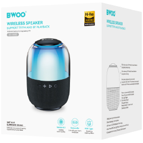 BWOO BO-BS82 Portable Bluetooth Speaker with RGB Lights Wireless Stereo Sound Rechargeable Speaker