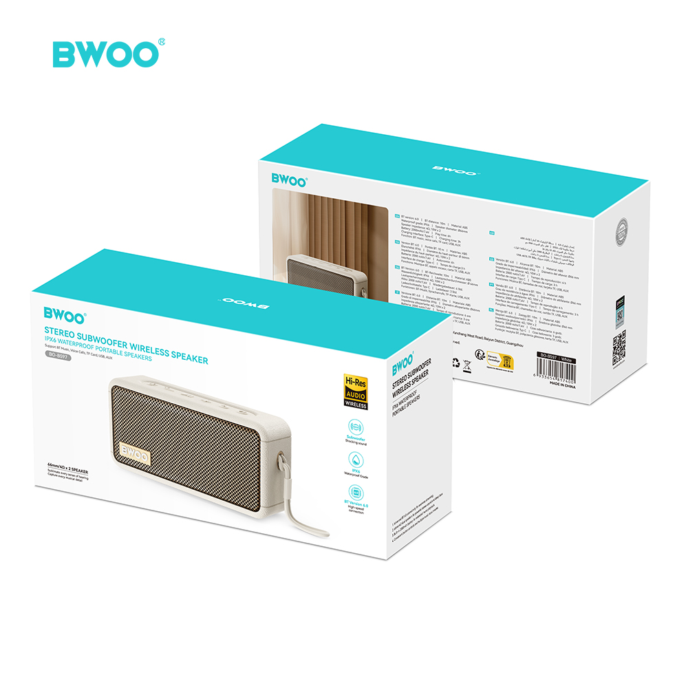 BWOO BO-BS97 Portable Bluetooth Speaker Wireless Stereo Sound Rechargeable Speaker