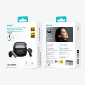 BWOO BO-BW41BK True Wireless Bluetooth Earbuds with Bluetooth Connectivity, Premium Sound, Touch Control & USB-C Charging Case