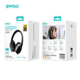 BWOO BO-BW587 BK Wireless Bluetooth Headphones - ANC Noise Cancelling, Smart Touchscreen