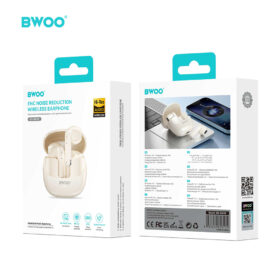 BWOO BO-BW98WH True Wireless Bluetooth Earbuds with Bluetooth Connectivity, Premium Sound, Touch Control & USB-C Charging Case