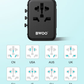 BWOO GAN 20W UNIVERSAL TRAVEL ADAPTOR (TYPE-C+2 USB )