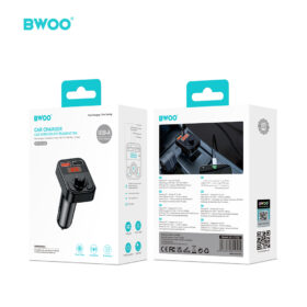 BWOO USB-A Car Charger dual ports FM Transmitter 3.1A output BT V5.3