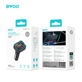 BWOO USB-A + USB-C Car Charger 3 ports FM Transmitter BT V5.3
