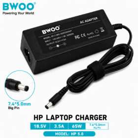 HP 18.5V 3.5A 65W Laptop Charger Adapter 7.4×5.0mm Smart Pin – BWOO