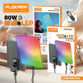PLOKAMA 80W Professional RGB LED Light with 2M Adjustable Stand