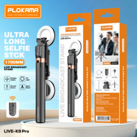 PLOKAMA LIVE-K9 Pro 1700mm Ultra Long Selfie Stick with Bluetooth Remote