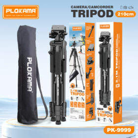 PLOKAMA PK-9999 2.1M Professional Camera Tripod Stand with Carry Bag – Heavy Duty Adjustable Tripod for Photography & Video