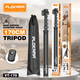 PLOKAMA VT-170 Professional 1.7M Adjustable Tripod Stand With Carry Bag
