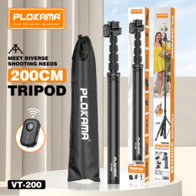 PLOKAMA VT-200 Professional 2M Adjustable Tripod Stand With Carry Bag