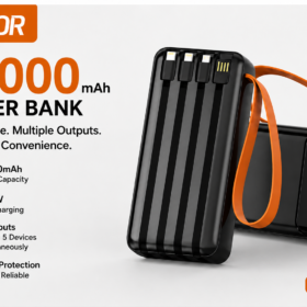 ASPOR A302 20,000mAh Power Bank – PD + QC Fast Charging Portable Charger with LED Light, USB-C Input & LED Battery Display