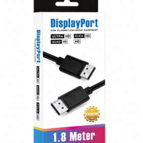 DisplayPort Cable – DisplayPort Male to DisplayPort Male – 4K Ultra HD High-Speed Display Cable – 1.8 Metre