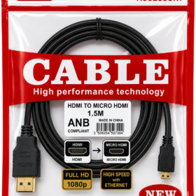 Micro HDMI to HDMI Cable – Micro HDMI (Type-D) Male to HDMI Male – Full HD 1080P / 4K Support – 1.5 Metre