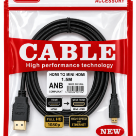 Mini HDMI to HDMI Cable – Mini HDMI (Type-C) Male to HDMI Male – Full HD 1080P / 4K Support – 1.5 Metre