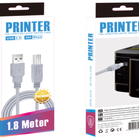 USB Type-A Male to USB Type-B Male – High-Speed 480Mbps Printer Cable – 1.8 Metre
