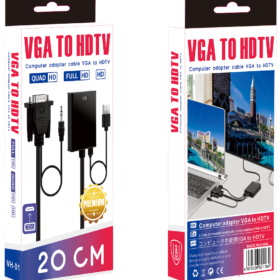 VGA Male to HDMI Female Converter with USB Power – 1080P Full HD – 20CM